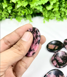 MAGNIFIQUES PIERRES PRÉCIEUSES RHODONITE ROSE/PIERRES DE MASSAGE DE POUCE RHODONITE OVALE/RUBIS DE GUÉRISON RHODONITE PIERRE DE POUCE - Product Image 4