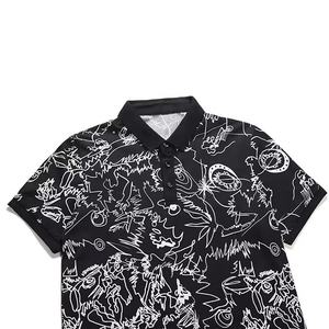 เสื้อโปโลแขนสั้นสำหรับผู้ชายเสื้อพิมพ์ซับลิเมชันออกแบบได้ตามต้องการเสื้อผ้าลำลองลายพื้น - Product Image 3