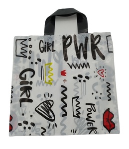 Bolsas con asa Softloop de HDPE LDPE con asas flexibles, logotipo personalizado al por mayor para embalaje, regalo de compras, utiliza bolsas de plástico - Product Image 2