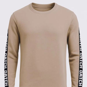 เสื้อสเวตเตอร์คอกลมแขนยาวพิมพ์ลายสำหรับผู้ชายเข้ารูปสีน้ำตาลใส่สบายสำหรับฤดูหนาว - Product Image 1