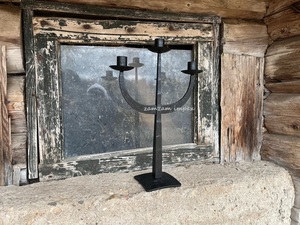 Hand Forged Standing Wrought Iron <b>Candlestick</b> <b>Holder</b>, Vintage Style Tall Candle Stand for Home, Event, and Decorative Display - Product Image 5