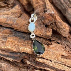 Pendentif opale naturelle fait main, collier en argent sterling 925, bijoux pour femme, cadeau - Product Image 2