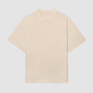 100% algodón cuello redondo Camiseta de gimnasio de gran tamaño de peso pesado Anti-Pilling Color sólido logotipo personalizado impresión Digital para hombres y mujeres - Product Image 2