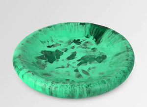Modern Design Resin <b>Plate</b> Dinnerware Salad Serving Bowl <b>Pink</b> and Green Resin With White Shading Food Bowl Serving <b>Plate</b> - Product Image 3