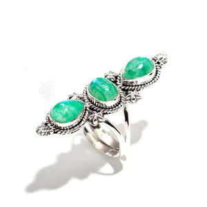 Anillo de ajuste de bisel de piedra lunar verde de Plata de Ley 925 para mujer, fiesta de compromiso de boda, gran regalo de Navidad clásico - Product Image 1