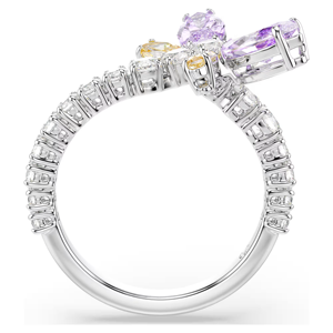 Anillo de Lujo con Flor de Lavanda Marquise para Mujer, Plata de Ley 925, Circonita Cúbica, Perla, Mariposa, Anillo Floral de Cóctel - Product Image 3