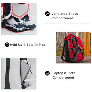 Bolsa de Béisbol Deportiva Ligera Personalizable OEM - Cierre de Cremallera de Nailon y Poliéster, Parte Trasera Suave, Capacidad de 22L, Alta Calidad, Lista para Viajar - Product Image 5