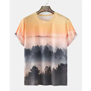 T-shirt de sublimation personnalisé pour homme, polyester/coton de haute qualité, coupe régulière, séchage rapide, respirant - Product Image 1