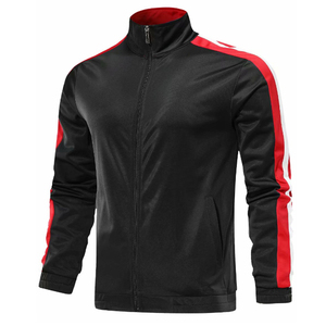 Veste de survêtement athlétique à rayures latérales pour hommes, vêtements de sport à fermeture éclair complète, veste de sport d'entraînement avec logo, manteau d'extérieur respirant - Product Image 3