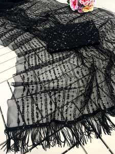 Indian Pakistani Bollywood Style Premium Black Net Saree Superventas Hit Design Sequence Sari Blusa Bodas Último Exclusivo - Product Image 2