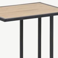Table d'appoint moderne d'aspect bois noir pour la salle à manger et la maison en métal et MDF fabricant direct prix de gros nouveau design
