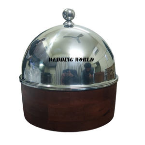 Olla Caliente de Madera con Acabado en Nogal, Tapa Pulida Brillante, Utensilios de Cocina para Hoteles y Restaurantes, Calentador de Alimentos de Madera de Diseño de Lujo para Mesa - Product Image 1