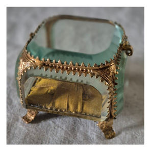 Antique Brass Finished Custom Size Brass Frame Beveled Glass Storage Jewelry <b>Trinket</b> Makeup Accessories Keepsake Storage <b>Box</b> - Product Image 4