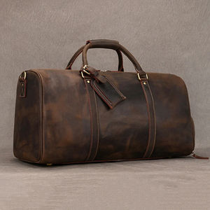 High Quality <b>Mens</b> Sports Gym <b>Leather</b> <b>Duffle</b> <b>Bags</b> Large Capacity <b>Leather</b> Travel <b>Duffle</b> <b>Bag</b> With Shoe Compartment - Product Image 3