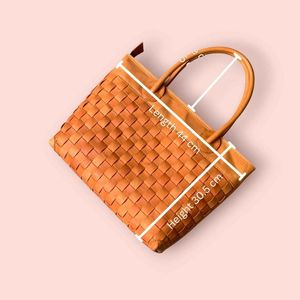 Fourre-tout en cuir véritable tissé au caramel de la meilleure qualité Charme artisanal avec élégance intemporelle fait à la main d'Indonésie - Product Image 4