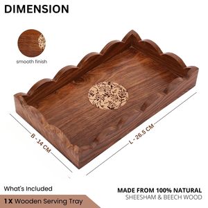 Plateau rectangulaire en bois tendance et de premier plan, couleur naturelle, élégant, pour servir et décorer, disponible au prix le plus bas et le moins cher - Product Image 2