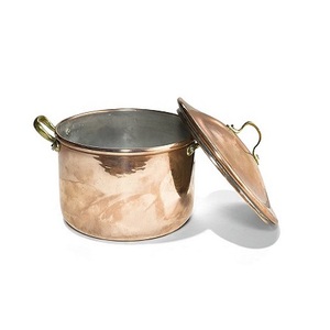 Fantastique Design Cuivre Martelé Marmite Avec Couvercle En Acier Inoxydable Forme Ronde Taille Personnalisée Plat De Cuisson - Product Image 2