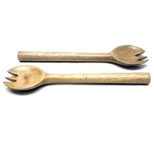 Fine Quality Mango Wood Enamel Salad Server Set Elegant Home Restaurant Tableware Decoration <b>Flatware</b> for Weddings - Product Image 6