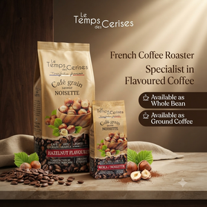 Le Temps des Cerises Caffè Macinato al Gusto di Nocciola 225g (7.9 oz) – Tostatura Francese, Certificato IFS, Caffè Gourmet Premium - Product Image 2
