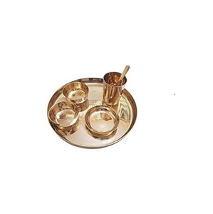 Style Copper Dinnerware Dinner Sets Restaurant Crockery <b>Table</b> Decoration Antique Charger Plate Handmade - Product Image 4