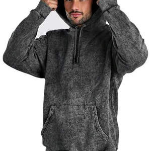 Sweat-shirts pour hommes en coton French Terry à épaules tombantes, coupe ample, à fermeture éclair, avec rivets et strass, poids lourd, sur mesure OEM - Product Image 3