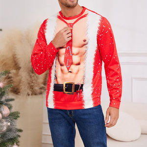 Sudaderas de Cuello Redondo Personalizadas con Diseño Navideño Estampado, 100% Algodón, Felpa Gruesa, Corte Regular, Logotipo Personalizado, Serigrafía para Hombre - Product Image 3