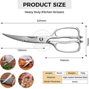 Ciseaux de chef en gros, fournitures d'usine, prix de gros 2025, ciseaux de chef réutilisables pour la cuisine - Product Image 3
