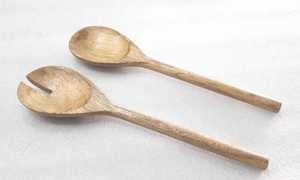 Juego de Cubiertos para Ensalada de Madera de Nogal, Utensilios de Cocina para Hotel y Restaurante, Cucharas Pequeñas de Madera Maciza, Juego de Cucharas para Servir - Product Image 2