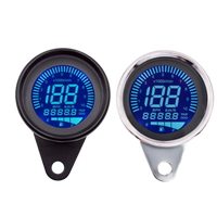 Premium Retro Multifungsi LED LCD Digital Dashboard Pengukur Bahan Bakar Tachometer Speedometer Odometer Sepeda Motor