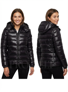 Veste matelassée à capuche décontractée de style streetwear pour homme, veste courte matelassée chaude d'hiver, légère, brillante, zippée, respirante - Product Image 6