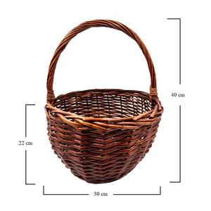 30x30x40 cm cesto in vimini intrecciato marrone con manico per picnic ciotole di frutta regalo e bomboniere - Product Image 2