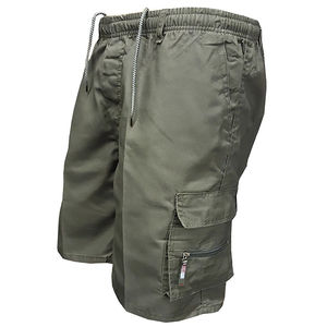 Shorts pour hommes à taille élastique, séchage rapide, en maille, avec cordon de serrage, shorts de plage pour hommes, taille élastique, shorts de sport de surf, shorts de fitness, unis - Product Image 2