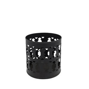 Nouvelle conception forme ronde taille moyenne bougie en métal votive en couleur noire pour la maison et le mariage décor de table personnalisé - Product Image 1