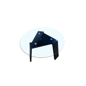 Bàn cà phê mặt kính Bàn cà phê nhỏ hai lớp Phòng ăn Phòng khách Kính hình bầu dục Căn hộ Nội thất gia đình - Product Image 3