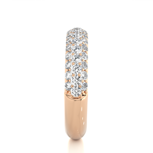 Bague demi-éternité en or 14 carats de style vintage, diamants de laboratoire de clarté VVS, bijoux fins pour mariage, port quotidien, fabriqué en Inde - Product Image 4