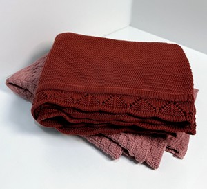 Ensemble de couvertures pour bébé en coton biologique certifié GOTS Jetés à motif unique en tricot - Product Image 1