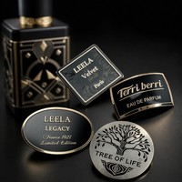 Étiquette Métallique Autocollante Personnalisée de Luxe Vintage en Aluminium, Qualité Alimentaire, pour Bouteille de Parfum, Durable, Étanche, Haute Résistance
