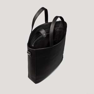 Genuine Leather Solid Color Hook & Loop Water Resistant Tote Bag for Women Minimalist Daily Use All Seasons - Product Image 3