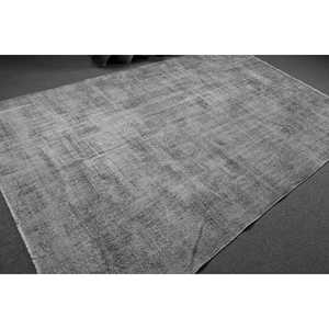 พรมวินเทจขนาดใหญ่ 6.2x9.8 ฟุต พรมตุรกีสีเทา พรมขนสัตว์สไตล์ตะวันตกเฉียงใต้ - Product Image 2