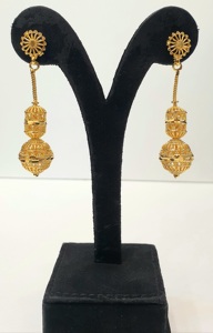 Ensemble de bijoux fantaisie SARA pour femme, plaqué or 24 carats, collier, boucles d'oreilles et bague, modèle 7213, motif filigrane, idéal pour les fêtes - Product Image 4