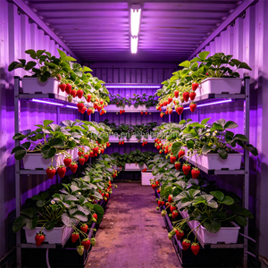 Système de culture hydroponique en serre pour fraises en conteneur, équipement d'agriculture verticale à haut rendement - Product Image 4