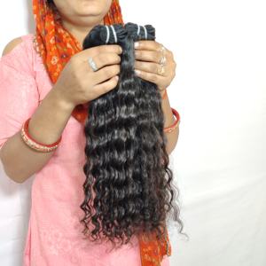 Pas cher 100% Couleur Naturelle Noir Crépus Soyeux Buldle vague Profonde Vague Remy Indien Extensions de Cheveux Humains pour les Femmes - Product Image 1