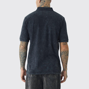 OEM/ODM Hombres para Polo Camiseta Loose Fit Acid Wash 100% Algodón Verano Casual Logotipo impreso personalizado Impresión digital Streetwear - Product Image 6