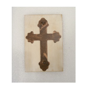Ornements suspendus croisés en bois décoratifs pour décoration murale de Noël - Product Image 5