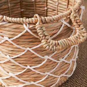 Handwoven Water Hyacinth Handwoven Basket <b>with</b> Handles Handmade <b>Storage</b> Basket Wholesale eco-friendly Manufacture in Vietnam - Product Image 3