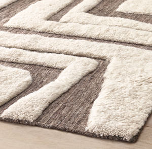 พรมขนสัตว์โมร็อกโกแบบทำมือทันสมัยพรมขนปุยซักได้ผ้ากำมะหยี่ขนยาวแบบนามธรรมสำหรับพื้นที่ห้อง - Product Image 2