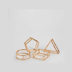 Boîte à géométrie élégante en acier inoxydable, Design d'instruments, anneau de serviette, anneau de serviette rond de qualité supérieure pour mariage - Product Image 1