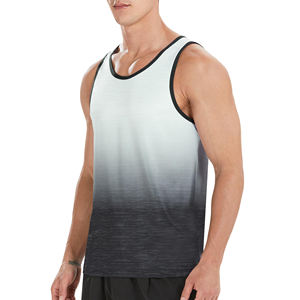 Camiseta sin mangas ligera sin mangas de verano para hombre, ropa informal de gimnasio de poliéster de secado rápido con estampado de estilo muscular transpirable - Product Image 3