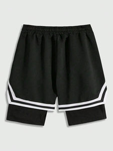 Summer Double-Decker Polyester Solid Mesh Séchage rapide Poches respirantes Gym Sports Short double 2 en 1 pour hommes - Product Image 2