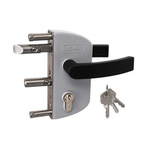 Serrure de jardin LOCINOX LAKZ avec poignée sur profilé 40mm, RAL 7040 - Product Image 1